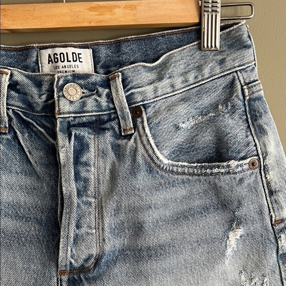 AGOLDE Jaden Distressed Jean Shorts in Surreal size 26 - Picture 5 of 15
